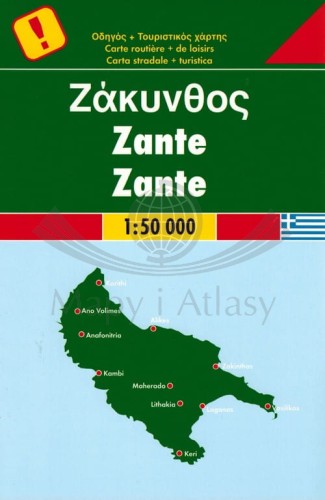 Zakynthos / Zakintos. Mapa samochodowo-turystyczna wydawnictwa Freytag & Berndt. Okładka tył