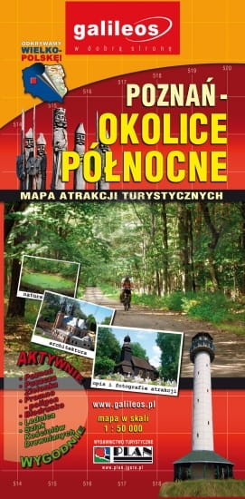 Poznań - okolice północne. Mapa turystyczna. Galileos