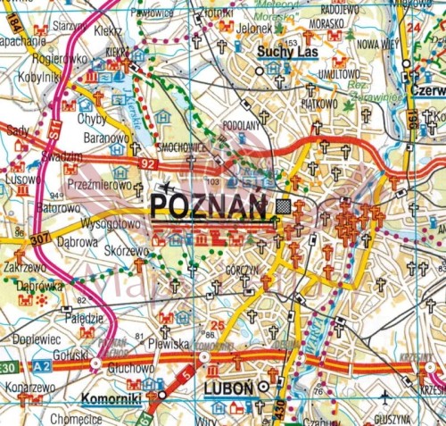Województwo wielkopolskie / Wielkopolska 1:240 000. Mapa administracyjno-turystyczna wydawnictwa BiK. Fragment 1