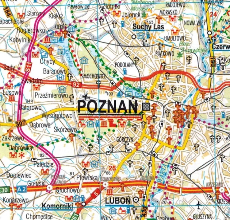 Województwo wielkopolskie / Wielkopolska 1:240 000. Mapa administracyjno-turystyczna wydawnictwa BiK. Fragment 1