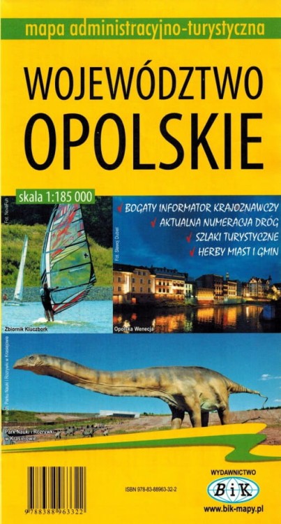 Województwo opolskie 1:185 000. Mapa administracyjno-turystyczna wydawnictwa BiK. Okładka
