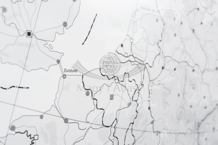 Europa 1:3 300 000. Dwustronna mapa ścienna. Strona konturowa (do ćwiczeń) - fragment 6