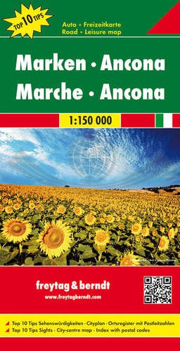 Marche, Ankona (Ancona). Mapa samochodowo-turystyczna. Freytag & Berndt