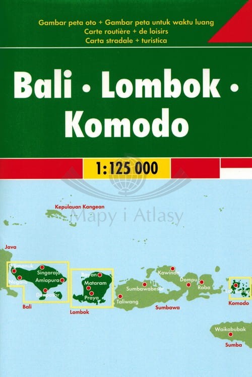 Bali, Lombok, Komodo. Mapa samochodowo-turystyczna wydawnictwa Freytag & Berndt. Okładka - tył