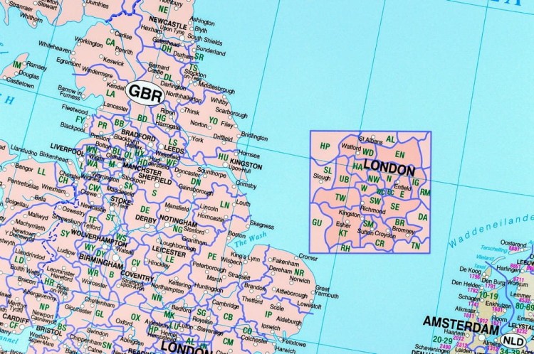 Europa 1:3 000 000. Mapa ścienna kodowa wydawnictwa Jokart. Fragment 7