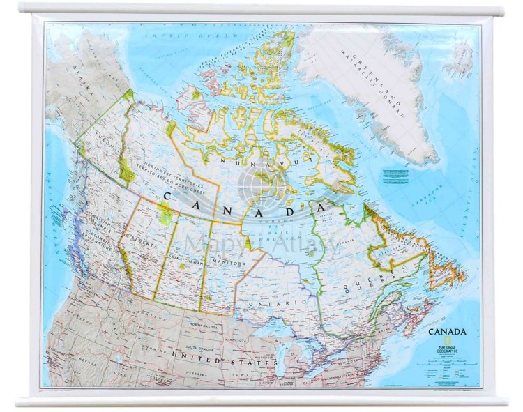 Kanada 1:6 500 00. Mapa ścienna polityczna wydawnictwa National Geographic