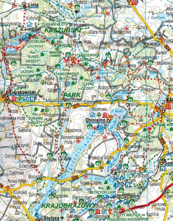 Województwo pomorskie / Pomorze 1:280 000. Laminowana mapa administracyjno-turystyczna wydawnictwa BiK. Fragment 3
