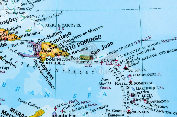 Ameryka Północna i Południowa 1:19 100 000. Mapa polityczna w wersji do wpinania. Wydawnictwo: National Geographic. Fragment 7