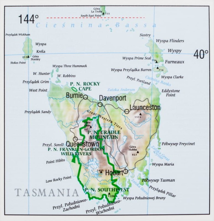 Australia 1:3 500 000. Mapa ścienna fizyczna wydawnictwa Meridian. Fragment 6
