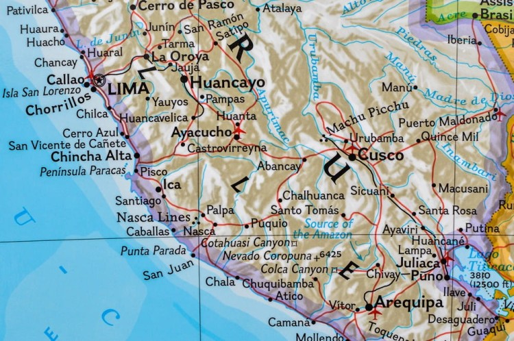 Ameryka Południowa. Mapa polityczna w wersji magnetycznej. Wydawnictwo: National Geographic. Fragment 3