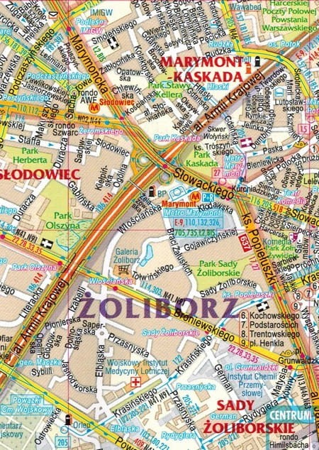 Warszawa 1:28 000. Mapa / Plan miasta wydawnictwa Gauss. Fragment 1