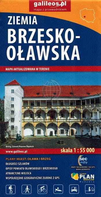 Ziemia Brzesko-Oławska. Mapa turystyczna. Galileos