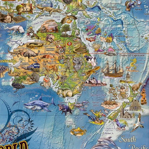 Świat Amazing World. Mapa ścienna dla dzieci. Fragment 5