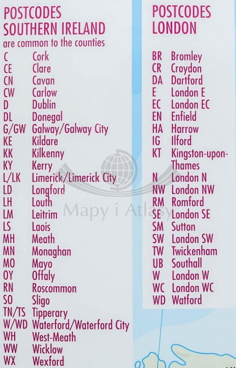 Wyspy Brytyjskie / Wielka Brytania 1:1 200 000. Mapa kodowa w ramie drewnianej. Wydawnictwo: Stiefel. Fragment 7