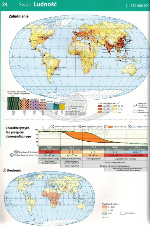 Atlas geograficzny. Zakres podstawowy i rozszerzony. Liceum i technikum. Wydawnictwo: Demart. Przykładowa strona 2
