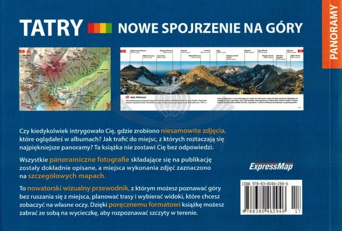 Tatry. Nowe spojrzenie na góry. Panoramy wydawnictwa ExpressMap. Okładka tył