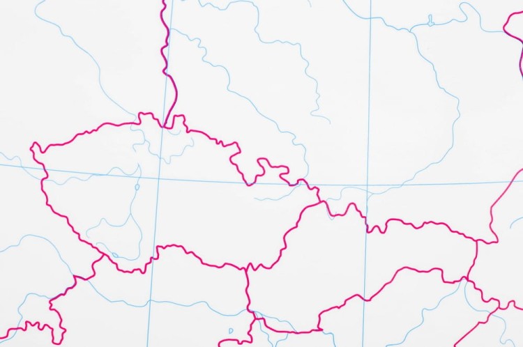 Europa 1:4 000 000. Mapa ścienna konturowa (do ćwiczeń) wydawnictwa Meridian. Fragment 1