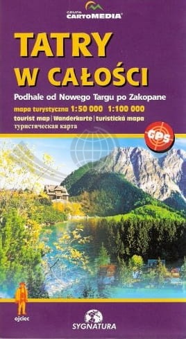 Tatry w całości. Podhale od Nowego Targu po Zakopane. Mapa turystyczna. Cartomedia