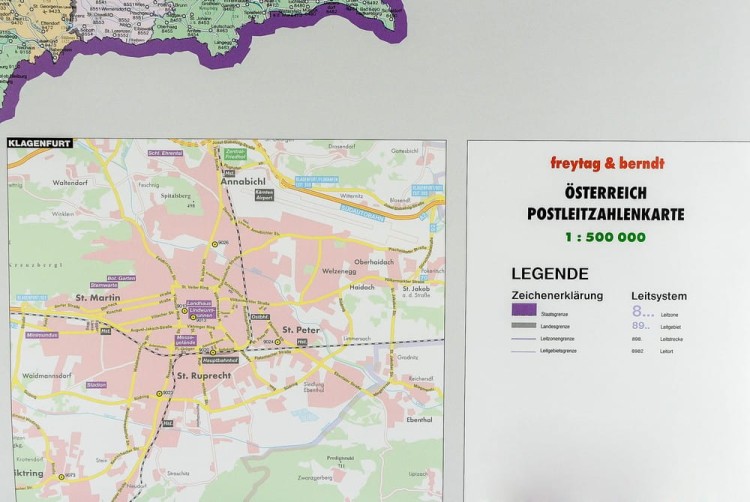 Austria 1:500 000. Mapa ścienna kodowa wydawnictwa Freytag & Berndt. Fragment 9