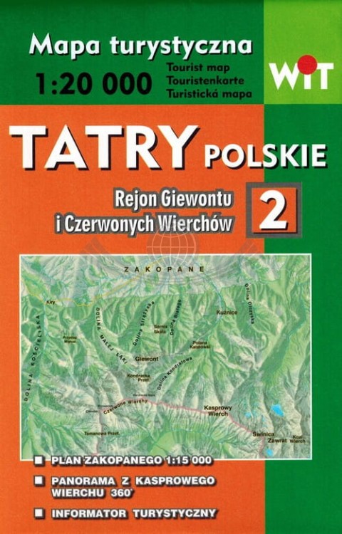 Tatry Polskie 3 w 1. Mapa turystyczna wydawnictwa WiT. Mapa 2 - okładka tył