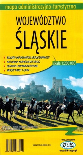 Województwo śląskie 1:200 000. Mapa administracyjno-turystyczna wydawnictwa BiK. Okładka