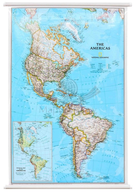 Ameryka Północna i Południowa 1:19 100 000. Mapa ścienna polityczna wydawnictwa National Geographic