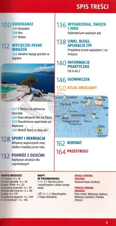 Grecja, Wyspy Egejskie. Przewodnik z mapą w etui wydawnictwa Marco Polo. Przykładowe strony 2