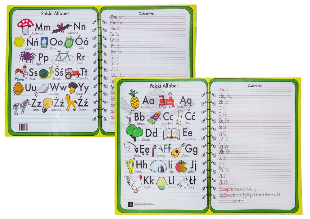Alfabet polski. Dwustronna podkładka na biurko