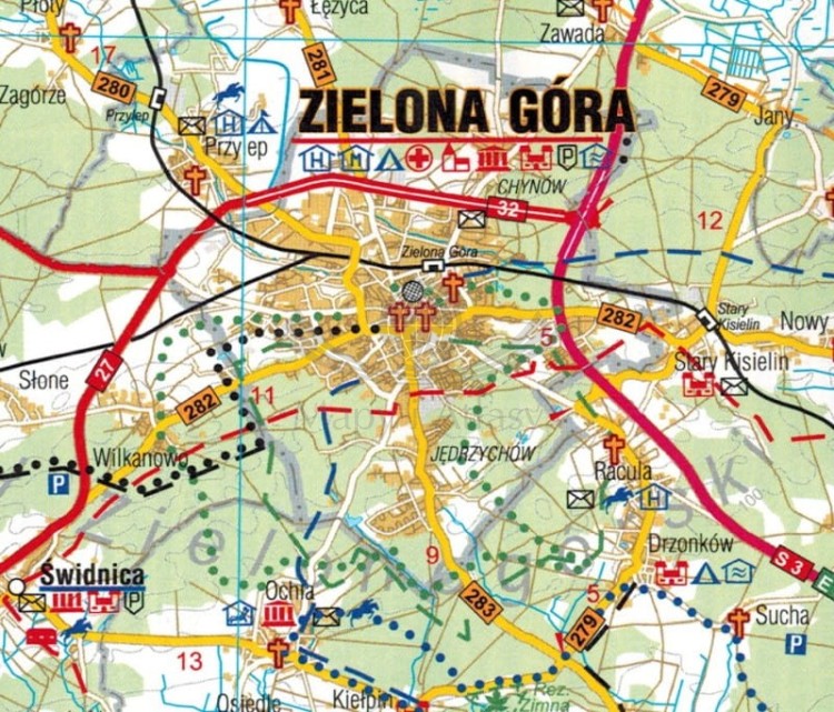 Województwo lubuskie 1:200 000. Mapa administracyjno-turystyczna wydawnictwa BiK. Fragment 1