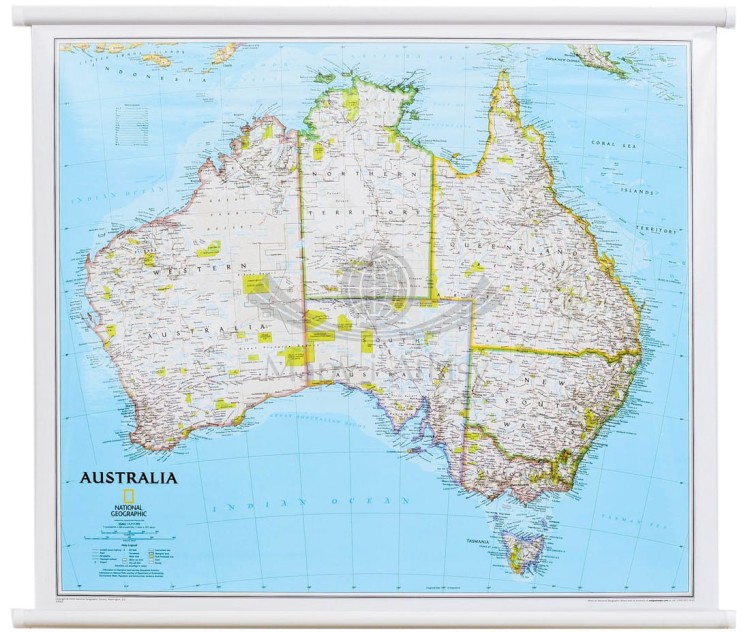 Australia 1:6 413 000. Mapa ścienna polityczna. Wydawnictwo: National Geographic
