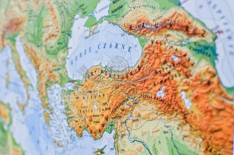 Europa. Mapa polityczna i fizyczna. Podkładka na biurko. Fragment 8