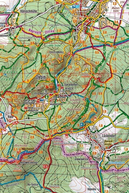 Góry Łużyckie / Luzicke Hory. Mapa turystyczna 04 wydawnictwa Shocart. Fragment 1