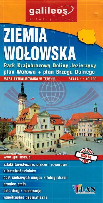 Ziemia Wołowska 1:40 000. Park Krajobrazowy Doliny Jezierzycy. Mapa turystyczna. Galileos