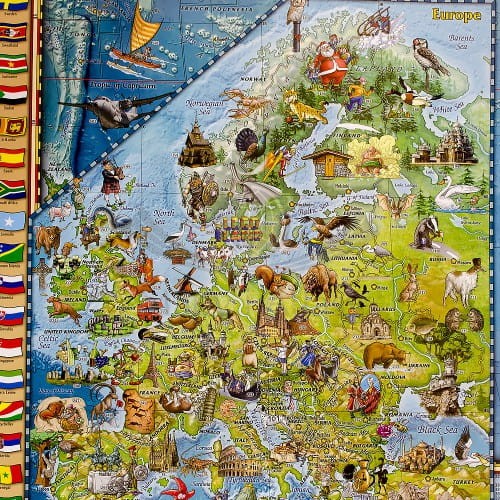 Świat Amazing World. Mapa ścienna dla dzieci. Fragment 6