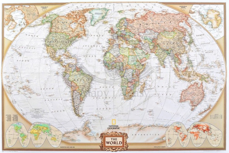 Świat 1:18 390 000. Mapa ścienna polityczna, ekskluzywna. Wydawnictwo: National Geographic