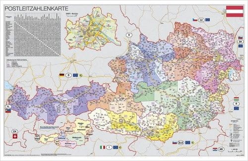 Austria 1:620 000. Mapa kodowa w wersji do wpinania wydawnictwa Stiefel