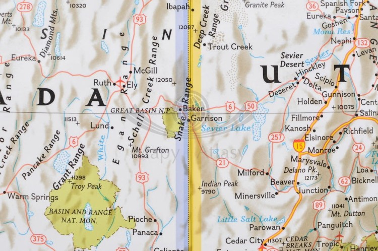 USA / Stany Zjednoczone 1:2 815 000. Mapa ścienna polityczna wydawnictwa National Geographic. Fragment 2