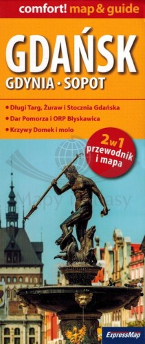 Trójmiasto. Gdańsk, Gdynia, Sopot. Laminowana mapa turystyczna / Plan miasta + Miniprzewodnik wydawnictwa ExpressMap. Okładka