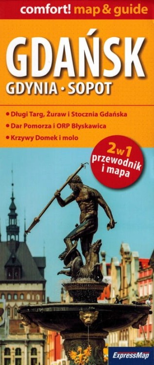 Trójmiasto. Gdańsk, Gdynia, Sopot. Laminowana mapa turystyczna / Plan miasta + Miniprzewodnik wydawnictwa ExpressMap. Okładka