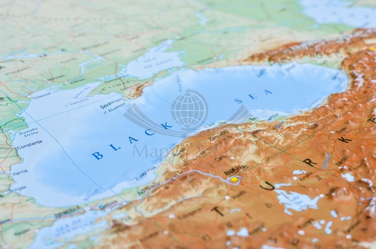 Europa 1:7 000 000. Mapa plastyczna, fizyczna. Producent: Global-Map. Fragment 6