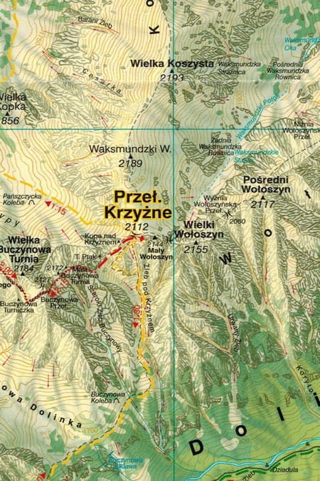 Tatry Polskie 3 w 1. Mapa turystyczna wydawnictwa WiT. Mapa 3 - fragment