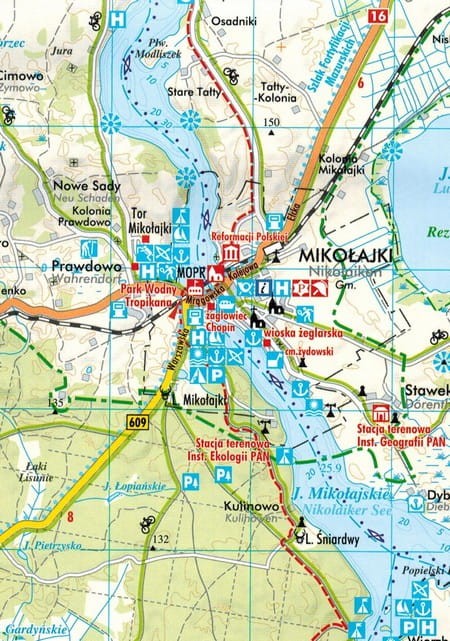 Mazury. Kraina Wielkich Jezior. Mapa turystyczna wydawnictwa TopMapa. Fragment 2