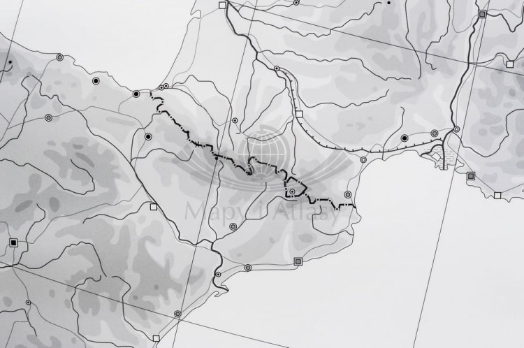 Europa 1:3 300 000. Dwustronna mapa ścienna. Strona konturowa (do ćwiczeń) - fragment 4