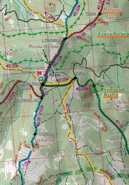 Polana mapa turystyczna 1101 wydawnictwa Shocart. Fragment 1