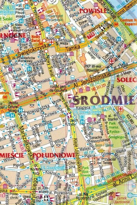 Warszawa 1:28 000. Mapa / Plan miasta wydawnictwa Gauss. Fragment 2