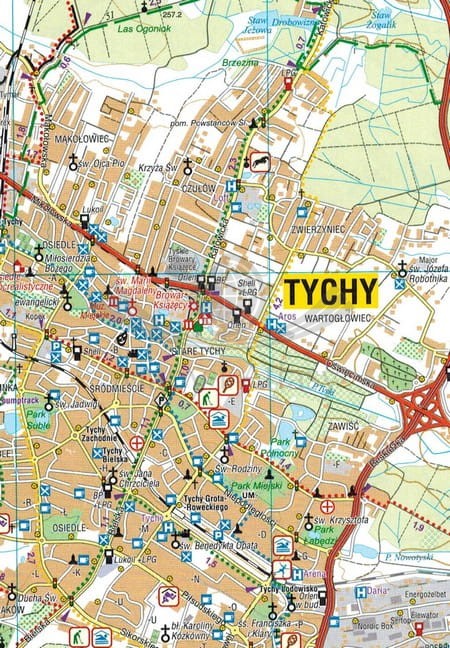 Tychy, Pszczyna i okolice. Mapa turystyczna dla aktywnych wydawnictwa Galileos. Fragment 2