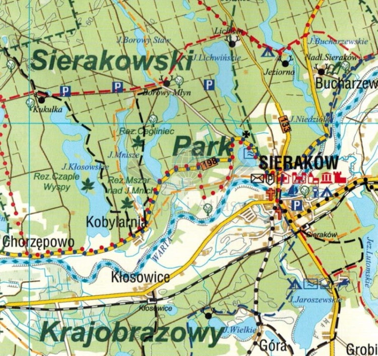 Puszcza Notecka. Mapa turystyczna wydawnictwa BiK. Fragment 1