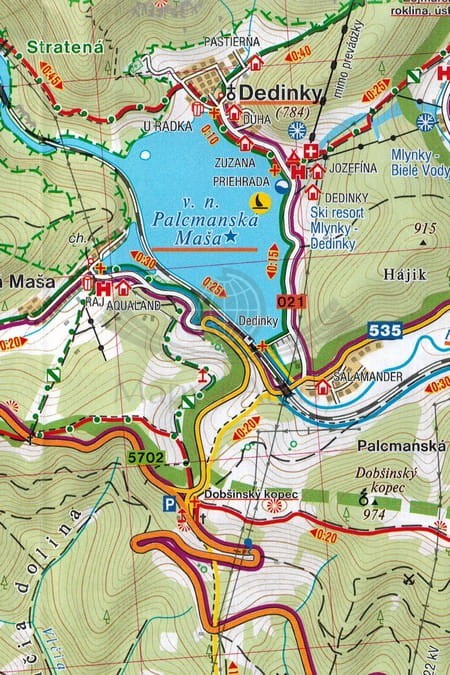 Słowacki Raj. Mapa turystyczna 704 wydawnictwa Shocart. Fragment 2