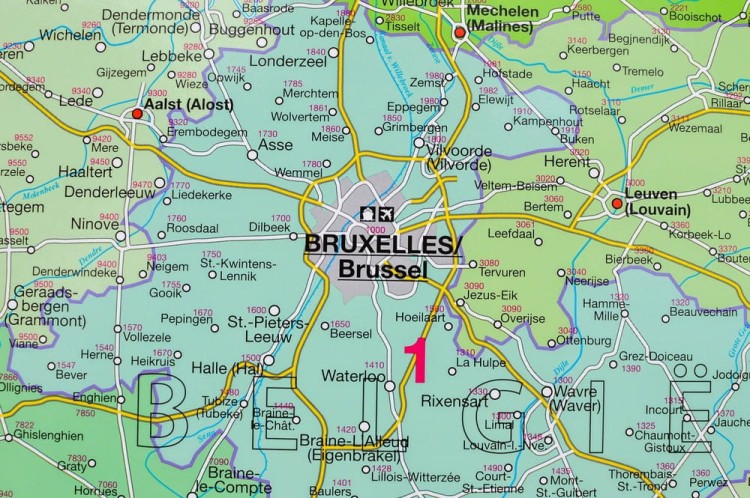 Beneluks 1:420 000. Belgia, Holandia, Luksemburg. Mapa administracyjna z kodami pocztowymi w wersji magnetycznej. Wydawnictwo: Stiefel. Fragment 2