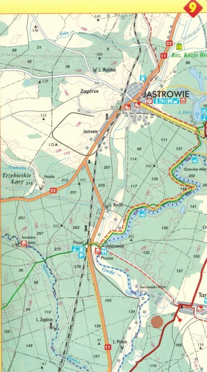 Transwielkopolska Trasa Rowerowa. Atlas rowerowy. Strona przykładowa - fragment mapy  2
